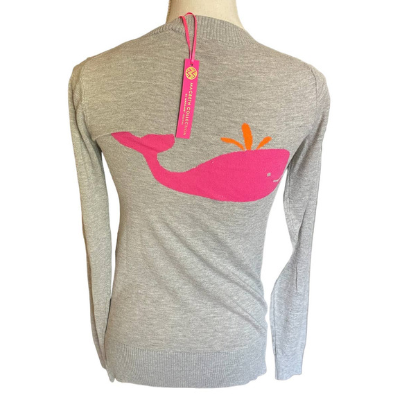 NWT Macbeth Collection Womens Crew Neck Summer Sweater Long Sleeve Size S Gray - Picture 3 of 4